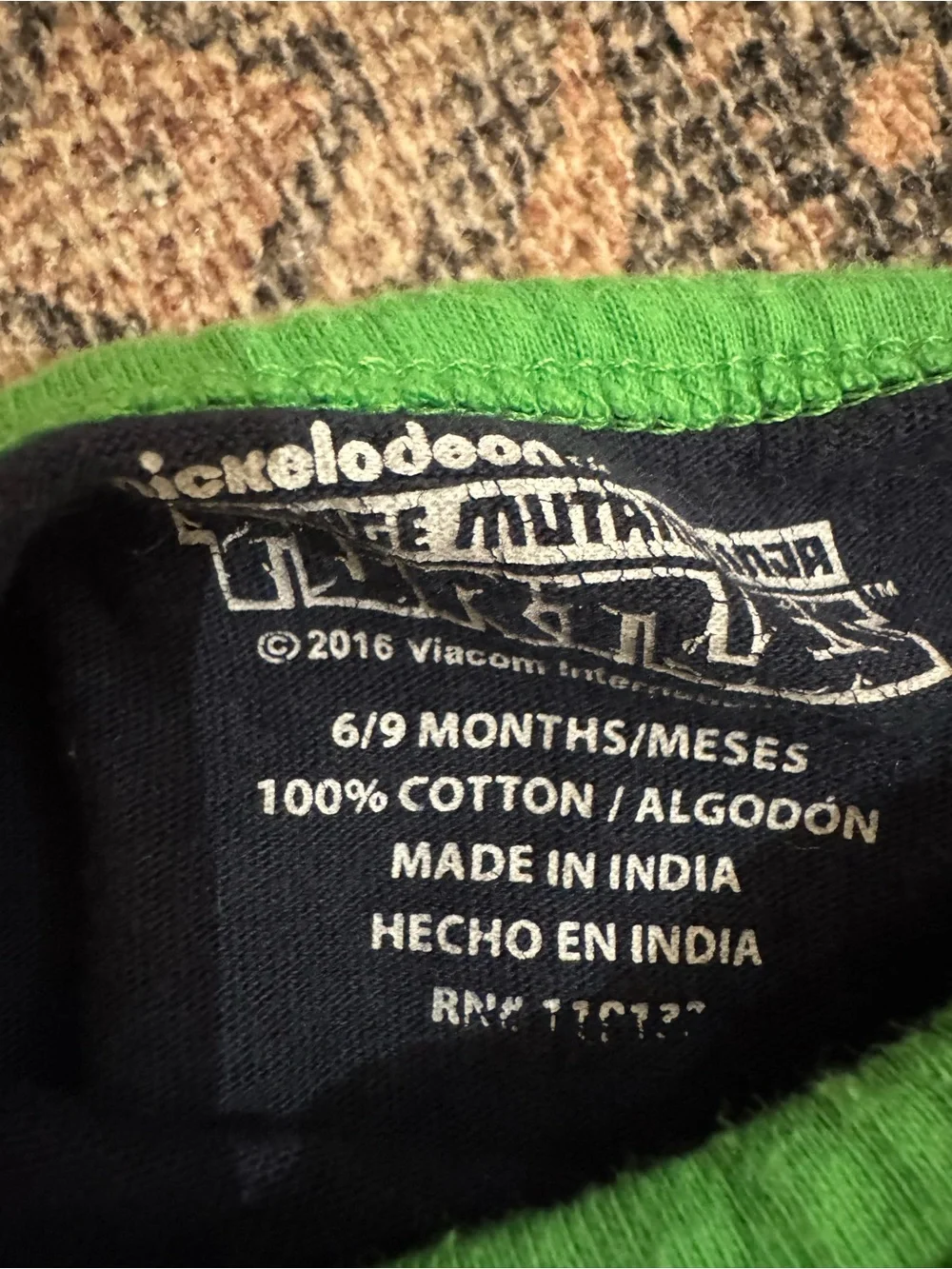 Nickelodeon Size 6-9 Month Teenage Mutant Ninja Turtles Baby Pajamas